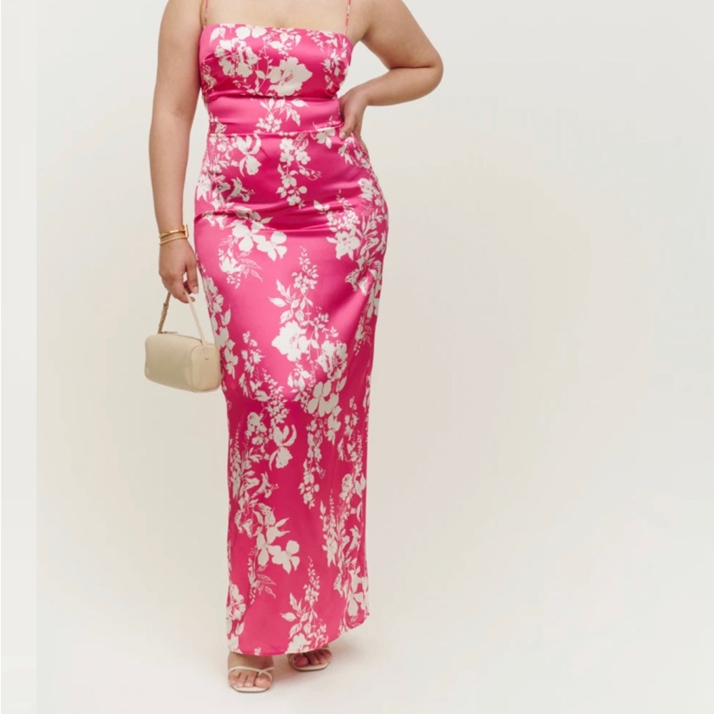 Reformation Frankie Silk Full Length Dress